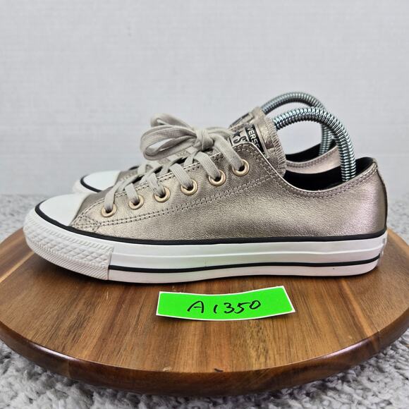 Converse CTAS Chuck All Star Low Ox Metallic Gray Y2K Casual Sneakers Womens 7 - Picture 1 of 12